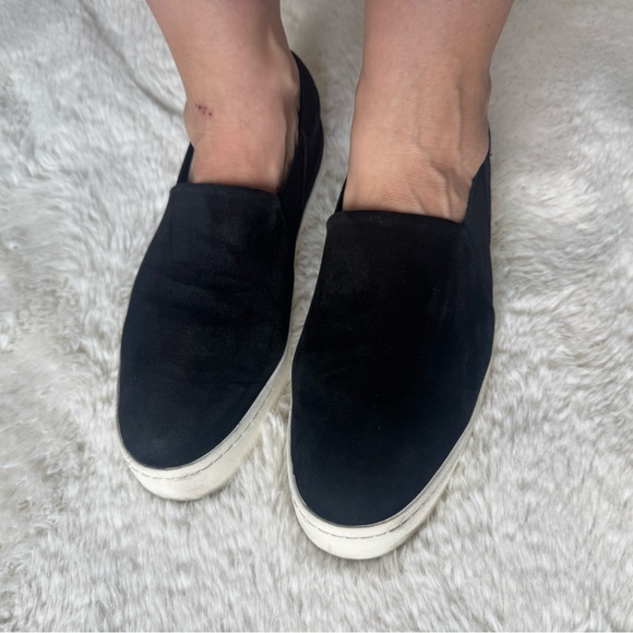Vince Shoes - Vince platform slip on black suade shoes.